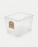 IKEA Samla Aufbewahrungsbox mit Deckel – 22L mit Deckel, Stapelboxen transparent – Robuste Boxen Aufbewahrung – Große Aufbewahrungsboxen für Haushalt & Keller - BxTxH: 39x28x28cm