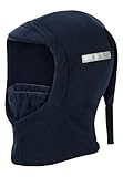 Sterntaler Schalmütze aus Microfleece - praktische Unisex Mütze mit Schirm - regulierbarer Mund- und Gesichtsschutz - gefüttert mit weichem Microfleece - Marine, Größe 49