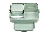 Mepal Bento Brotdose Large Take A Break - Brotdose mit Bento Box - Für 2 Sandwiches oder 4 Brotscheiben - Lunchbox für kleine Snacks & Reste - Brotdose Erwachsene Essenbox mit Fächern - Nordic sage