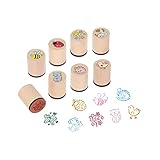 Ameisenkeks® 8 x Stempel Biene, Hund, Katze... Stempelset 8er Set verschiedene Motive stabil aus Holz für Kinder, Geburtstag, Mitgebsel