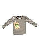 Cosilana, Kinder Unterwäsche Unterhemd, 70% Bio-Merinowolle, 30% Seide, Gestreift Braun/Natur, 2-3 Years
