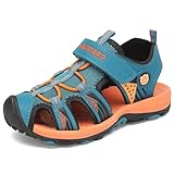 SAGUARO Sandalen Jungen Geschlossene Sommer Atmungsaktiv rutschfest Kinder Strand Schuhe Outdoor Trekking Schuhe Breathable Blau Gr.25