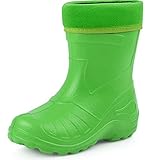 Ladeheid Gummistiefel Kinder federleichte und wasserdichte Eva Thermo Regenstiefel Gummistiefel gefüttert KL050 (Grün, 22 EU)