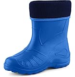 Ladeheid Kinder Mädchen Jungen Federleichte Eva Thermo Gummistiefel Gefüttert KL058 (Blau, 22 EU)