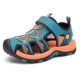 SAGUARO Geschlossene Sandalen Kinder Outdoor Sports Trekking Schuhe rutschfest Faltbar Jungen Strand Schuhe Atmungsaktiv Schnell Trocknend Blau Gr.25