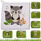 Bada Bing 6er Set Magisches Handtuch mit Aufhänger - Wald Waldtiere - Baumwoll-Waschlappen - Zauberhandtuch für Kinder ca. 30x30 cm 6fach s. Gastgeschenk Kindergeburtstag Geschenk Mitgebsel