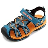 SAGUARO Sandalen Jungen Geschlossene Sommer Atmungsaktiv rutschfest Kinder Strand Schuhe Outdoor Trekking Schuhe Breathable Blau Gr.25