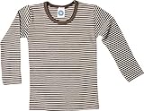 Cosilana, Kinder Unterwäsche Unterhemd, 70% Bio-Merinowolle, 30% Seide, Gestreift Braun/Natur, 2-3 Years