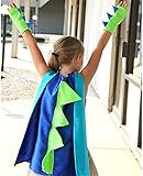 DKINY Karneval Dinosaurier Umhang, Karneval Cosplay Kinder Köstum Cape mit Mask Handschuhe, Drachen Mantel Kleidung für Rollenspiel Halloween Themenparty Maskerade, Jungen Mädchen